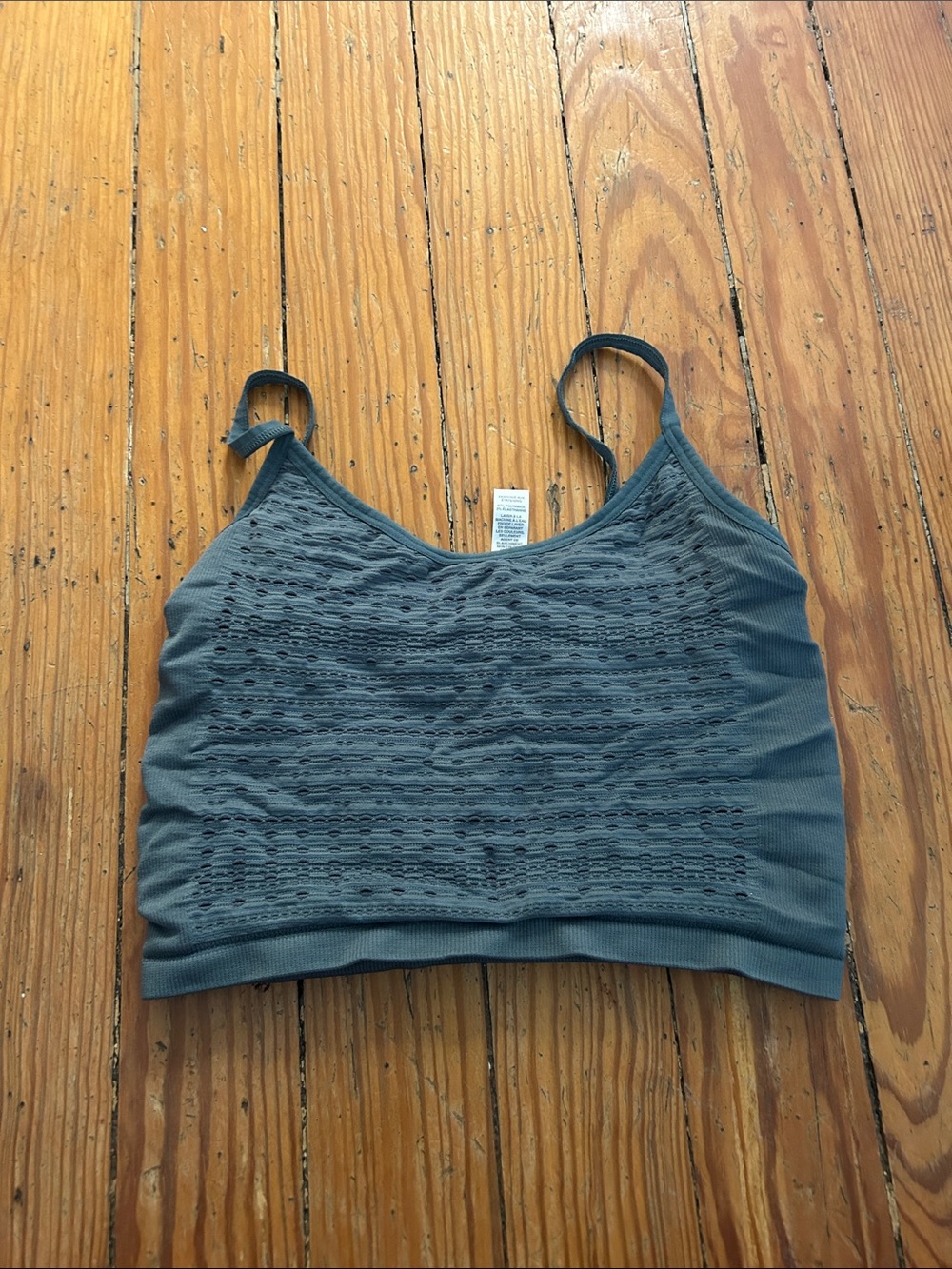 Madewell Textured Seamless Bralette in Teal Blue